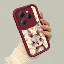 HONTINGA Infinix Hot 40 ile Uyumlu Kılıfı Düşüme Önleyici Basitlik Anti Düşme Kamera Korumali Şirin Rose Desen Bordo Yumuşak Silikon Telefon Kılıfı K2-7184