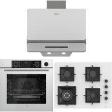 Ferre Beyaz Ankastre Set (D081-SA - SC406-WFA 65 cm - XE64CB Fryart Steam Airfry & Buhar Destekli)