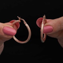 Fumeyabi Gümüş Rose 3 mm Burgu Şarnel Küpe