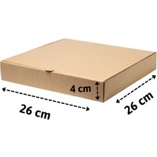 Koli Center Pizza Kutusu 26X26X4 (E-Tst / Kahverengi) (100ADET)