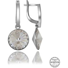Fumeyabi Swarovski Crystal Taşlı Gümüş Beyaz Sallantılı Kadın Küpe