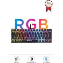 Angelphoto  Tk-04 Siyah Mekanik Blue Switch Rgb Işıklı Kablolu Q Klavye