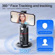 Angelphoto  P02 Profesyonel 360 Derece Gimbal Öz Çekim Telefon Sabitleyici Video Çekimi Siyah