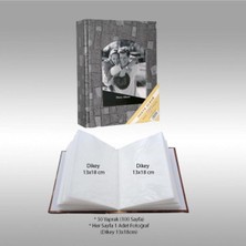Angelphoto  13X18CM 100’LÜK Ofset Baskılı ve Desenli Fotoğraf Albümü Gri