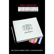 Angelphoto  Anı Defteri - 17X17 cm - Beyaz Anı Albüm Içi Siyah - Kalem ve Stiker 4 Foto Hediye 5331435232