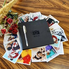 Angelphoto  Siyah Anı Hatıra Defteri Jel Kalem + Striker Hediye 20 Adet Fotoğrafaflı 5x7