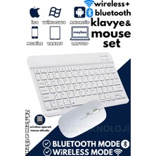 Angelphoto  Mini Kablosuz Wireless Klavye Mouse Seti 2.4 Ghz Beyaz