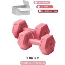 Feyza Design Renkli 1 kg Dambıl Seti, Çiftli Evde Egzersiz Aleti