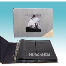 Angelphoto  10X15CM 600'LÜK Vinleks Deri Fotoğraf Albümü Gri