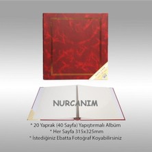 Angelphoto  20 Yaprak [40 Sayfa] 31X32CM Ciltbezli Manyetik Yapışkanlı Fotoğraf Albümü Bordo