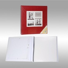 Angelphoto  20 Yaprak [40 Sayfa] 315X325MM Deri Yapıştımalı Fotoğraf Albümü Kırmızı