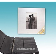 Angelphoto  10X15CM 500'LÜK Klasör Tipi Deri Fotoğraf Albümü Beyaz