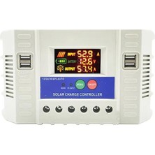 Powermaster PM-50A 12V-24V-36V-48V 50A 4 Usb'li Dijital Otomatik Solar Şarj Regülatörü