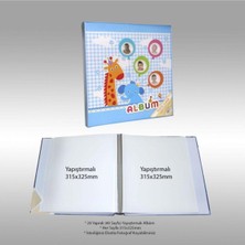 Angelphoto  20 Yaprak [40 Sayfa] 31X32CM Manyetik Yapıştırmalı Bebek Albümü Mavi