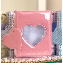 Angelphoto  Pembe Binder Kpop Fotokart Mini Albüm 6x9 Kalpli Albüm
