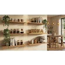 Ekta Mobilya 6 Adet Duvar Rafı - 50X15 cm - Mutfak Baharatlık ve Kitaplık Rafı