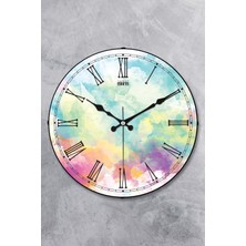 PremiumPort Şık 36 cm Cam Akar Saniye Sessiz Mekanizmalı Dekoratif Duvar Saati