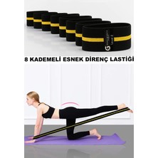 Feyza Design 8 Kademe Pilates ve Yoga Direnç Lastiği, Esneme Kayışı, Çeşitli Seviyeler
