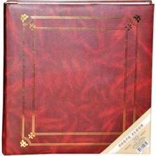 Angelphoto  20 Yaprak [40 SAYFA]-31X32 cm Ciltbezli Yapışkanlı Fotoğraf Albümü(Bordo)