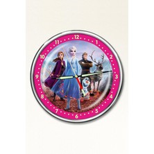 PremiumPort Gece Parlayan Frozen Elsa Çocuk Odası Duvar Saati, Eğlenceli ve Şık Tasarım