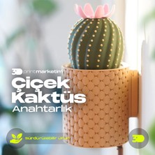 3D Print Marketim Çiçek Kaktüs Anahtarlık