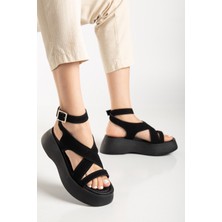 Miss Zülüf Kadın 5 cm Topuk Hafif Taban Dolgulu Sandalet