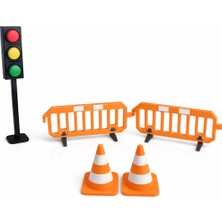 M&D Design 5’li Oyuncak Trafik Seti – Trafik Lambası, Bariyer ve Koni Figürleri Eğitici Set