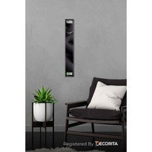 PremiumPort Fütüristik Cam Duvar Saati, Siyah Halkalar, 10CM x 70CM Güzellikte Tasarım