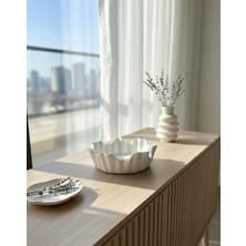 Silver Şekilli Dalgalı Modern (Wawe) El Yapımı Dekoratif Tabak