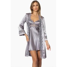 Pierre Cardin 6'lı Saten Gecelik Sabahlık Çeyiz Seti 6010 Royal