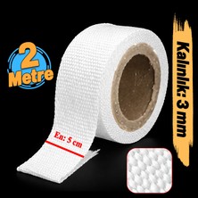 Badem10 Takviyeli Lifli (2 Metre) En: 5 cm Kalınlık: 3 mm Cam Elyaf Ekzoz Sargı Bezi Isı Yalıtım Yanmaz Bant