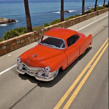 Nostaljik Lezzetler 1953 Kırmızı Cadillac Serıes 62 Coupe Diecast Çek Bırak Model Araba