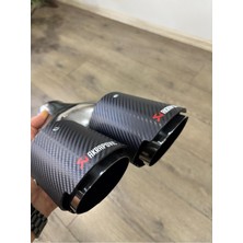Defne Egzoz Akrapoviç Egzoz Ucu 90 mm Her Araca Uyumlu Sağ Sol Set Krom Kaplama Egzos Ucu 90 Lık