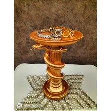 GezegenX Şık Altın Rengi Takı Standı Yılan Dekoratif Takı Sergisi Takılık Takı Organizeri