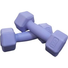 Feyza Design 1 kg X2 Adet Mini Plastik Dambıl Seti, Hafif ve Kullanışlı Egzersiz Aleti