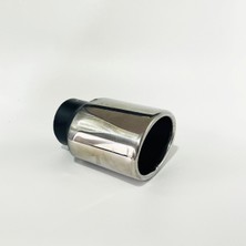 Defne Egzoz 90X72 mm Büyük Oval Düz Boş Egzoz Ucu Krom Uçlu Egsoz Ucu Her Araca Uyumlu Egzos Ucu