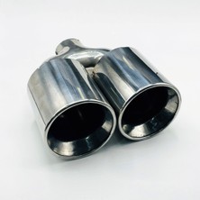 Defne Egzoz 120 Lik Çiftli Dolu Uç Krom Kaplama Egzoz Ucu Tüm Araçlara Uygun Egzos-Egsoz Ucu