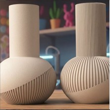 3D Boyuthane Denge Formu – Dekoratif Vazo Seti (2’li)