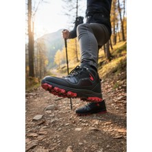 Enoch Erkek Siyah Kırmızı Waterproof Outdoor Trekking ve Dağ Yürüyüş Botu