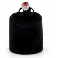 Pangu Kırmızı Taşlı Gümüş Renk Çelik Yüzük