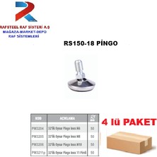 Rafsteel Ahşap Mobilya Metal Için 32LIK Inox Oynar Pingo  4ADET
