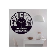PremiumPort Kişiye Özel Eczane Temalı Duvar Saati, Isim ve Mesaj Ile Özelleştirilebilir