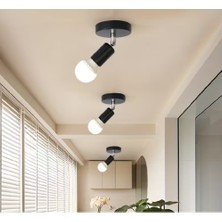 Riolight Modern Krom Mafsal Hareketli Başlık 1XE27 Duylu Siyah Metal Spot Avize 1ADET Fiyatıdır