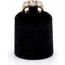 Pangu Üç Taşlı Altın Renk Kadın Çelik Yüzük