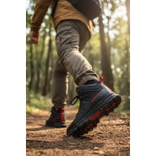 Enoch Erkek Siyah Kırmızı Waterproof Yüksek Bilekli Outdoor Trekking ve Doğa Botu