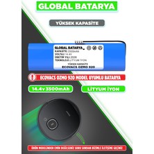 Global Batarya Ecovacs Ozmo 920 Uyumlu Robot Süpürge Batarya 14.4V 3200MAH Li-Ion Pil (Orijinal Kapasite)