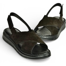 Fox Shoes Y555531102 Siyah Hakiki Deri Süet Kadın Sandalet