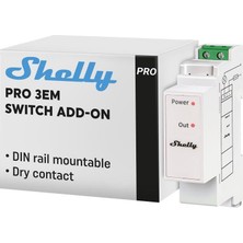 Shelly Pro 3EM Switch Add-On DIN Ray Kontaktör Kontrol Eklentisi