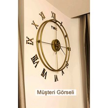 PremiumPort Modern Rakamlı Iskandinav Metal Duvar Saati 80 cm Gold Dekorasyon