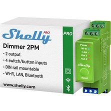 Shelly Pro Dimmer 2PM DIN Ray 2 Kanal Enerji Ölçümlü Akıllı Dimmer